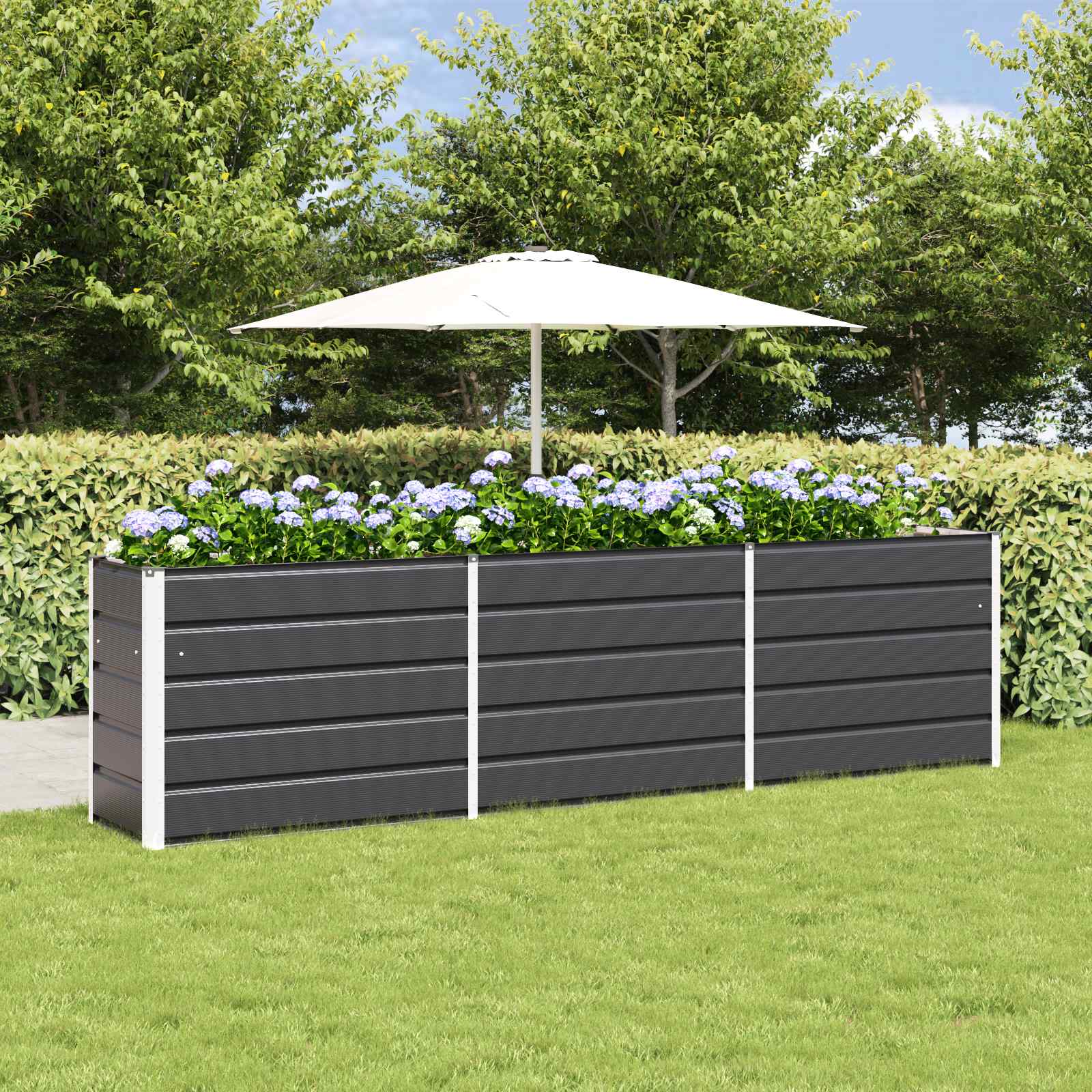 Vidaxl plantenbak antraciet 480 x 50 x 45 cm gegalvaniseerd staal