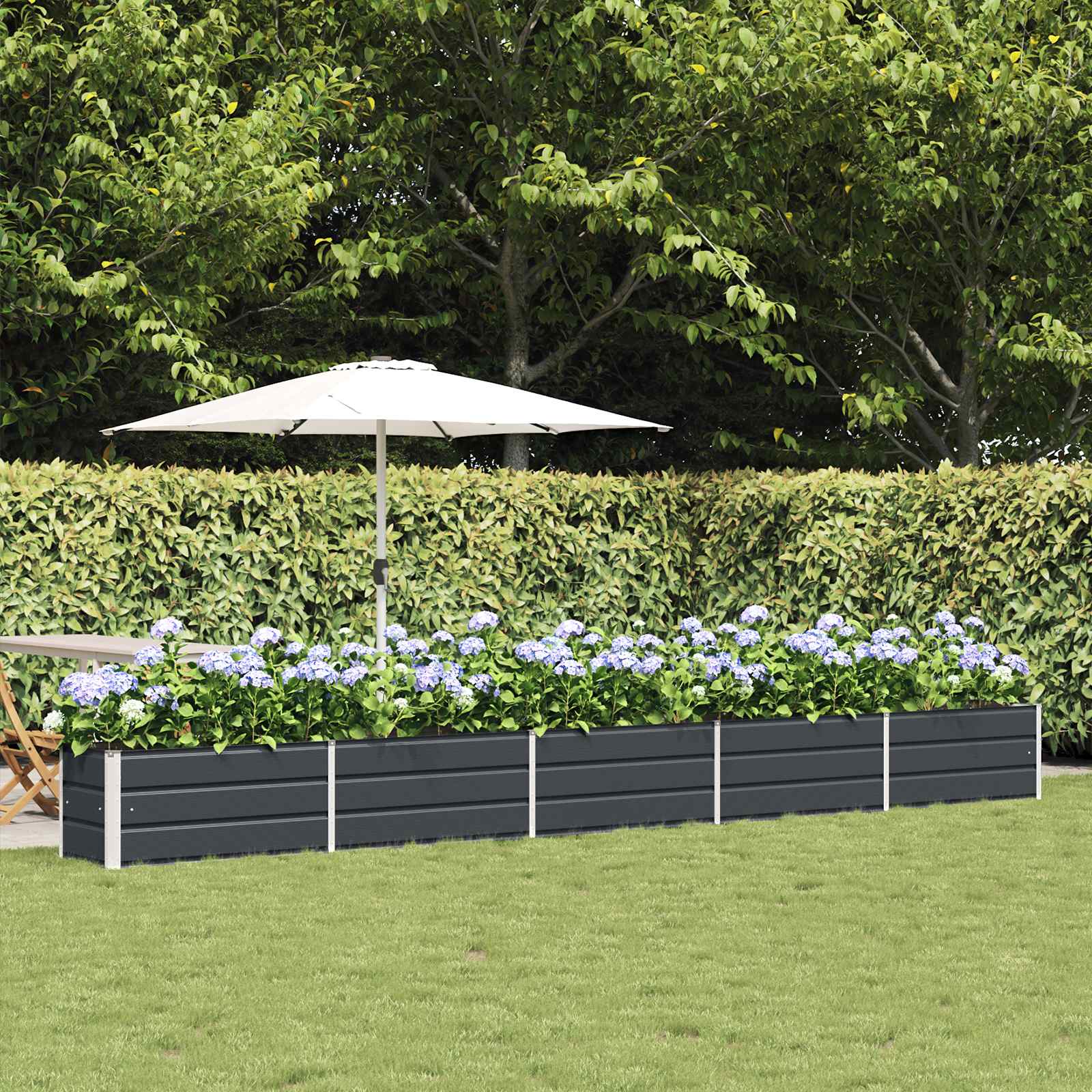 Vidaxl plantenbak antraciet 480 x 50 x 45 cm gegalvaniseerd staal