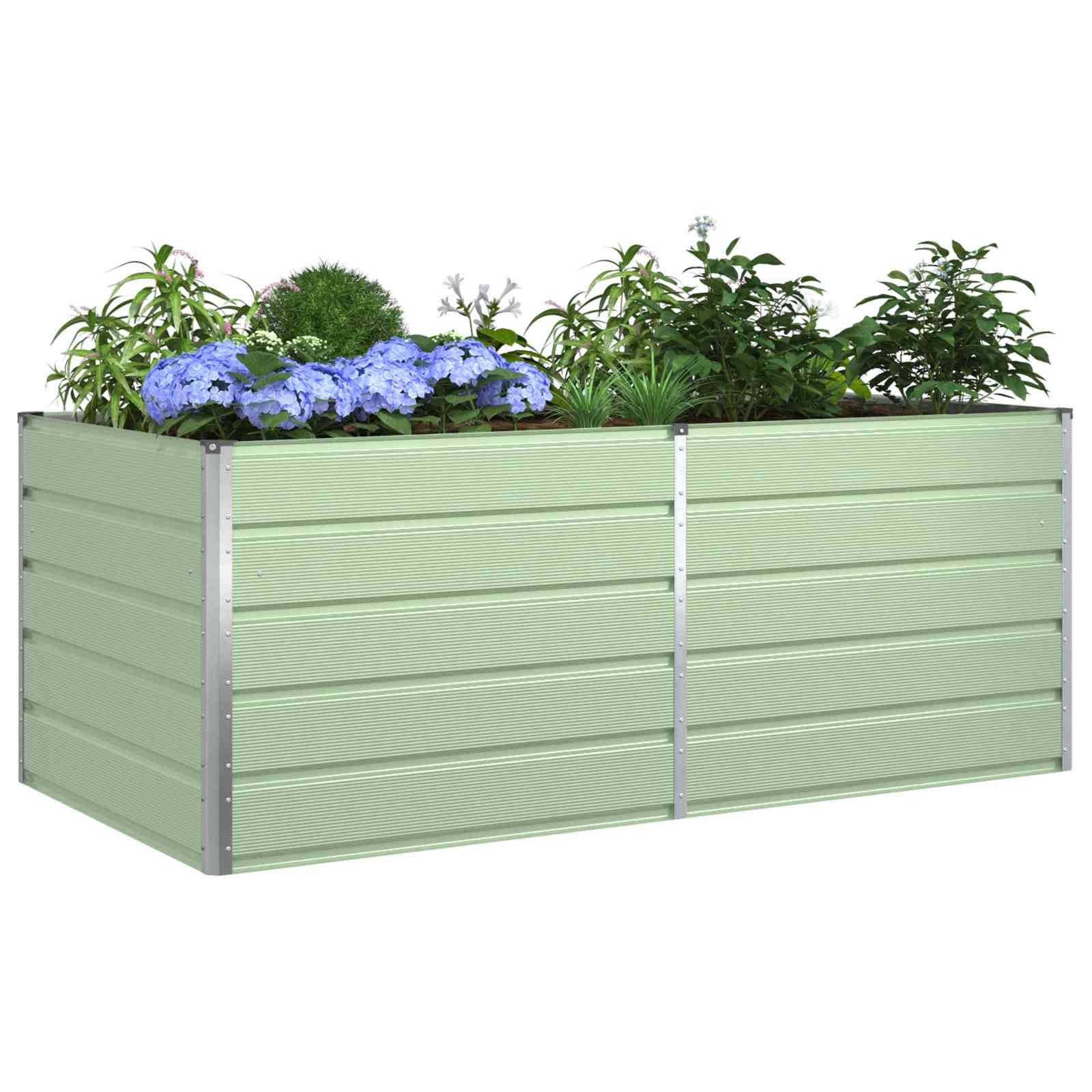 Vidaxl plantenbak pastelgroen 195 x 100 x 45 cm gegalvaniseerd staal