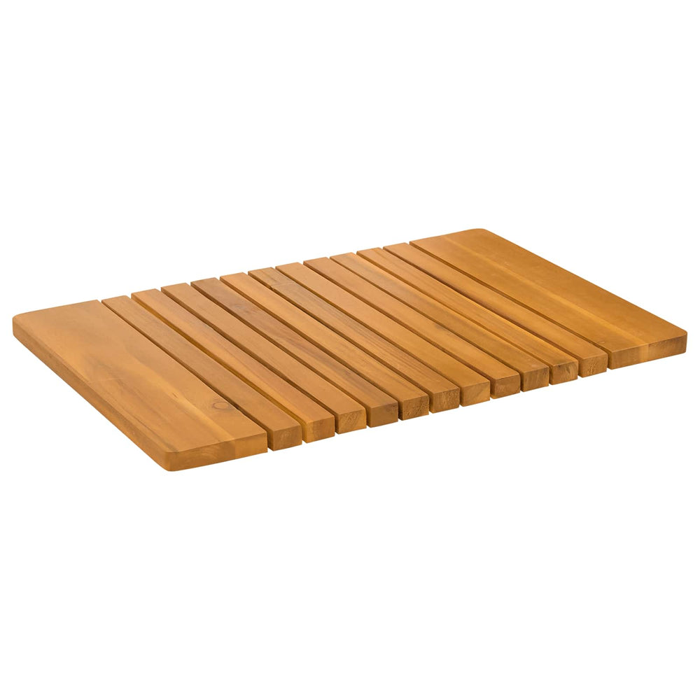 Vidaxl badmat effen bruin 59 x 40 cm hout