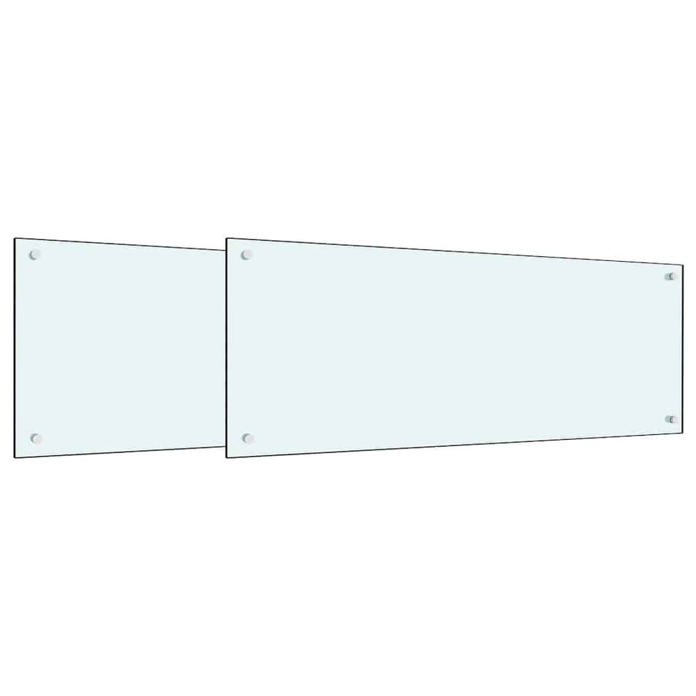 Vidaxl keuken spatscherm 2 pcs wit 100 x 40 cm gehard glas