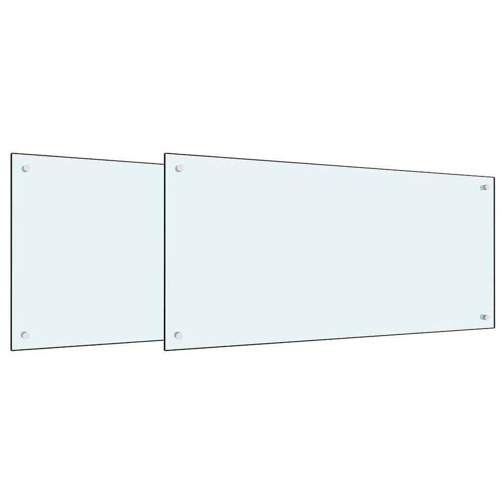 Vidaxl keuken spatscherm 2 pcs wit 100 x 50 cm gehard glas