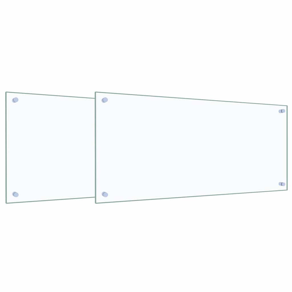 Vidaxl keuken spatscherm 2 pcs doorzichtig 90 x 40 cm gehard glas