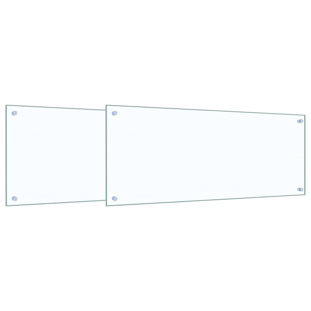 Vidaxl keuken spatscherm 2 pcs doorzichtig 100 x 40 cm gehard glas