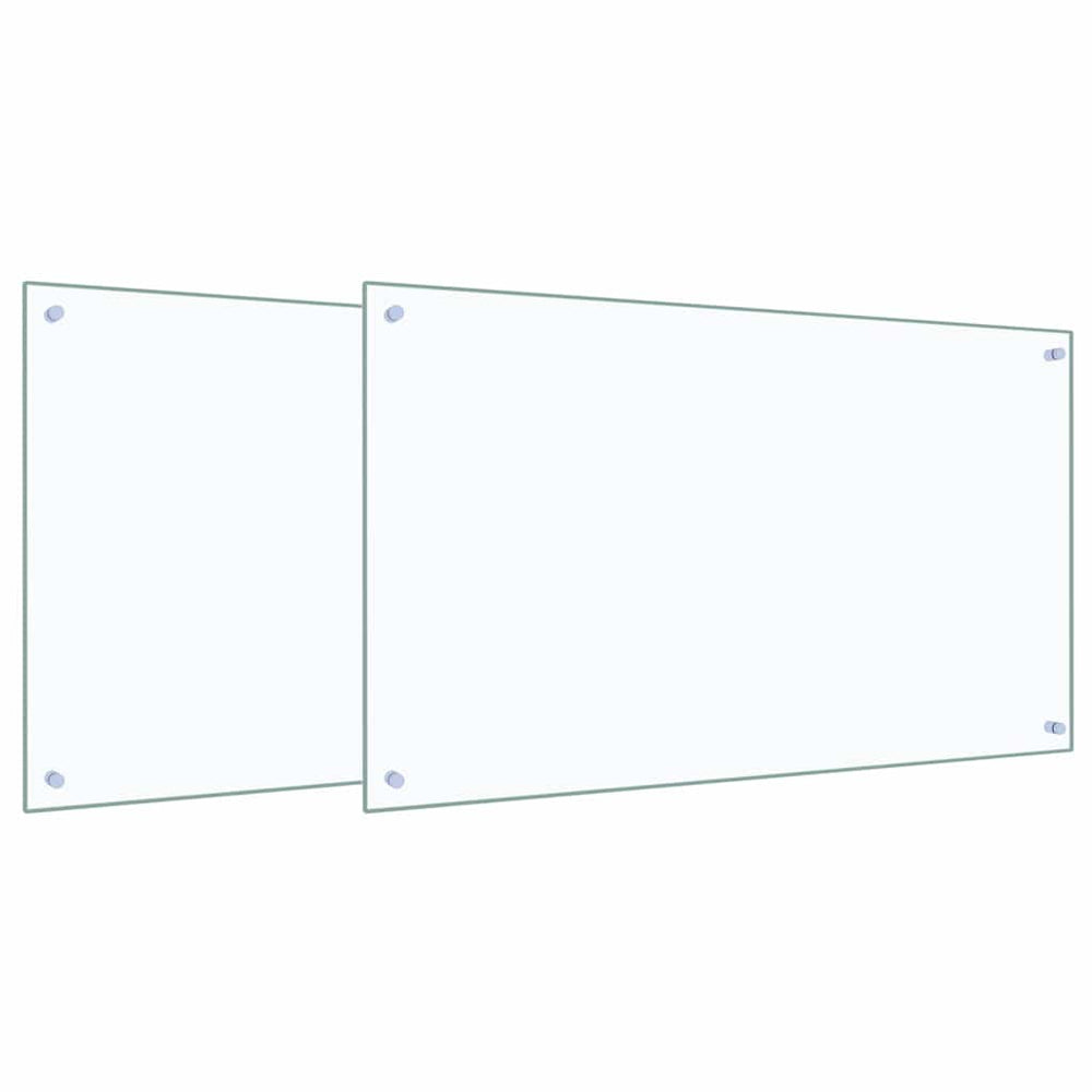Vidaxl keuken spatscherm 2 pcs doorzichtig 100 x 60 cm gehard glas