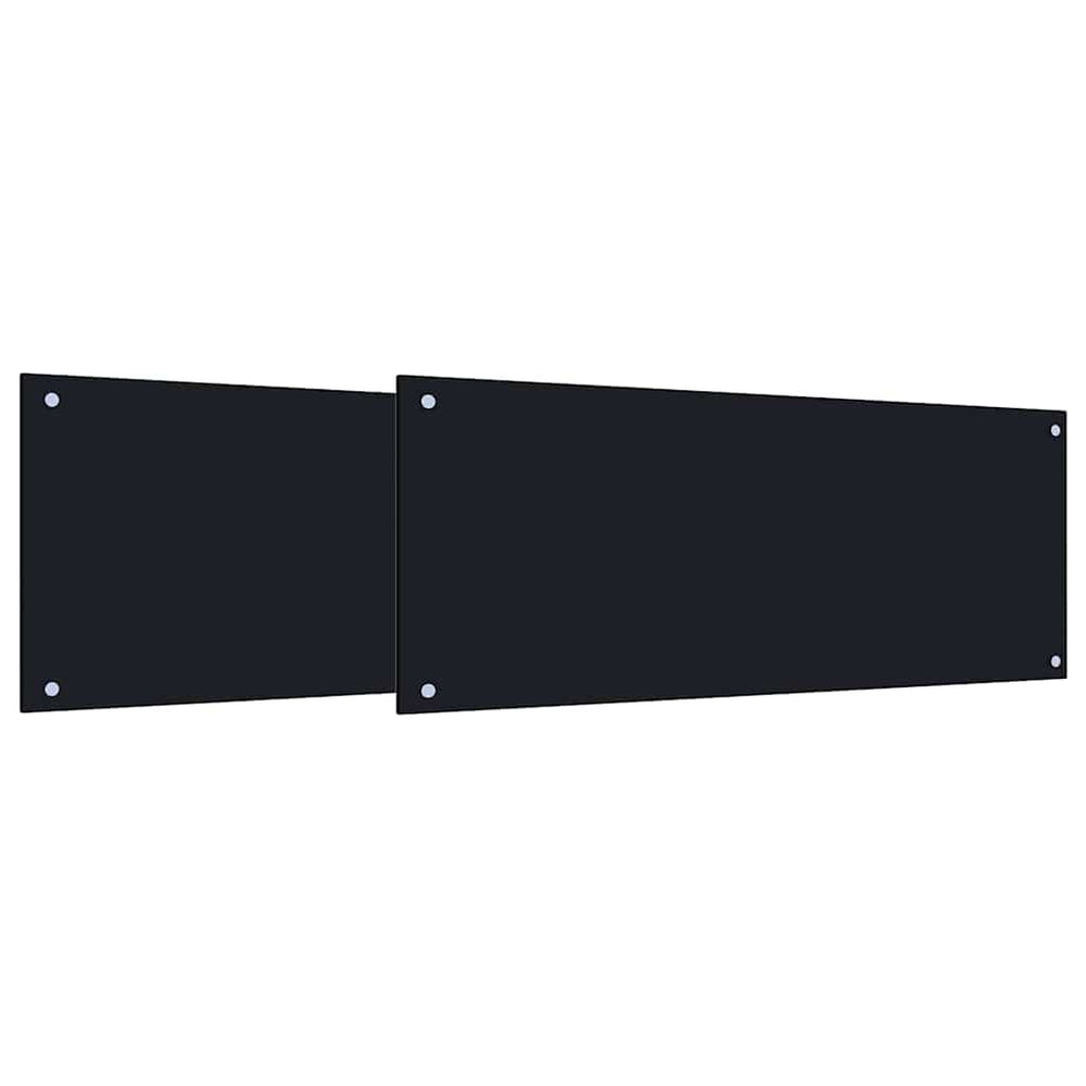 Vidaxl keuken spatscherm 2 pcs zwart 100 x 40 cm gehard glas