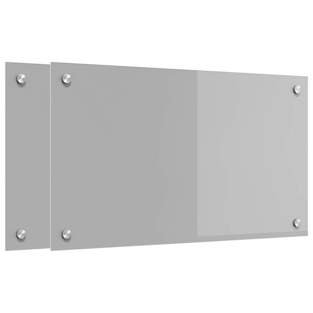 Vidaxl keuken spatscherm 2 pcs lichtgrijs 70 x 40 cm gehard glas