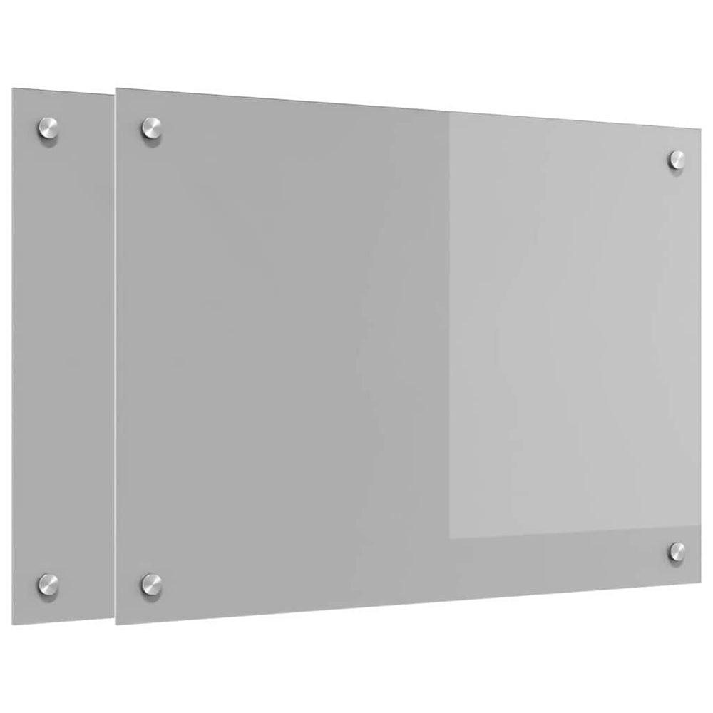 Vidaxl keuken spatscherm 2 pcs lichtgrijs 70 x 50 cm gehard glas
