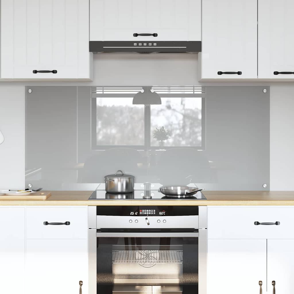 Vidaxl keuken spatscherm 2 pcs lichtgrijs 70 x 60 cm gehard glas