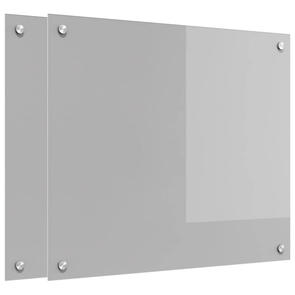 Vidaxl keuken spatscherm 2 pcs lichtgrijs 70 x 60 cm gehard glas