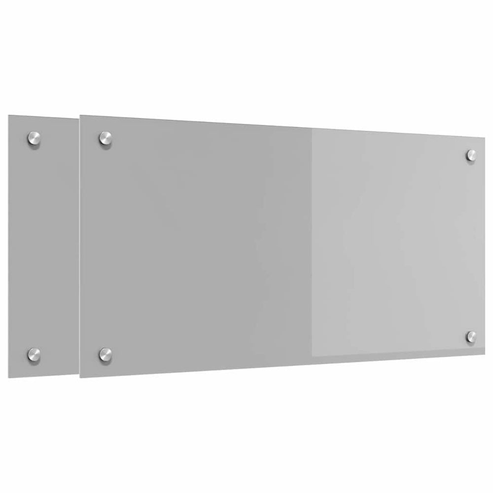 Vidaxl keuken spatscherm 2 pcs lichtgrijs 80 x 40 cm gehard glas
