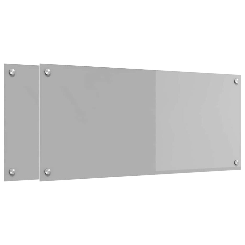 Vidaxl keuken spatscherm 2 pcs lichtgrijs 90 x 40 cm gehard glas