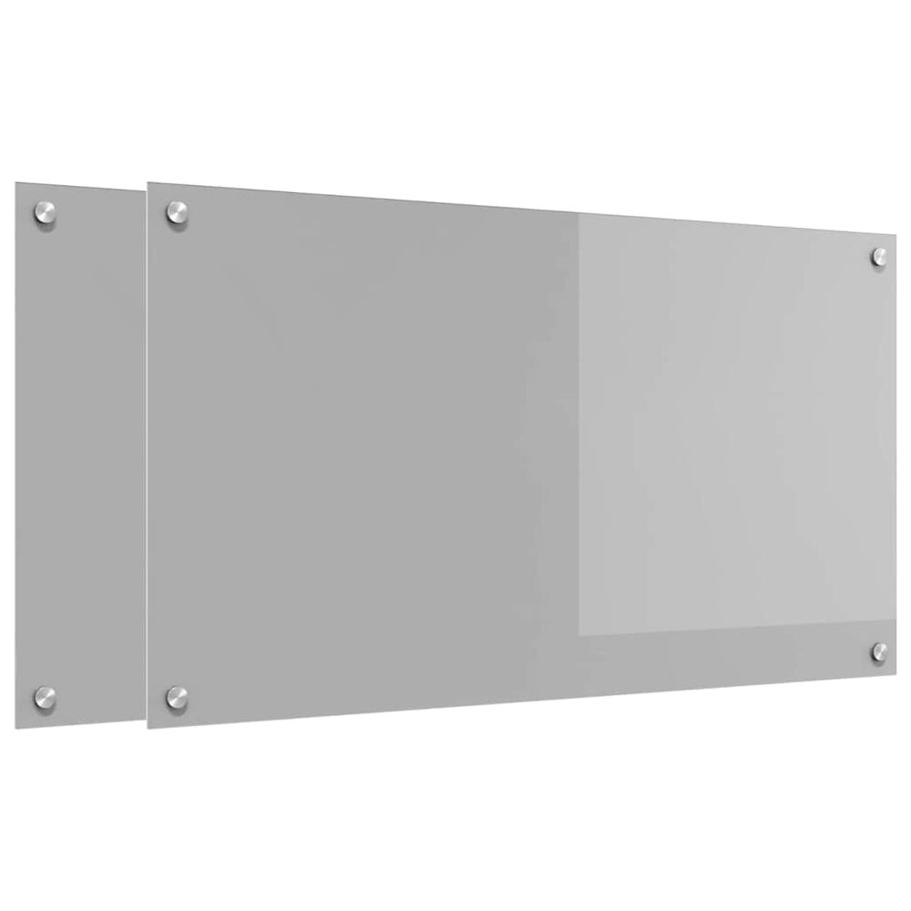 Vidaxl keuken spatscherm 2 pcs lichtgrijs 90 x 50 cm gehard glas