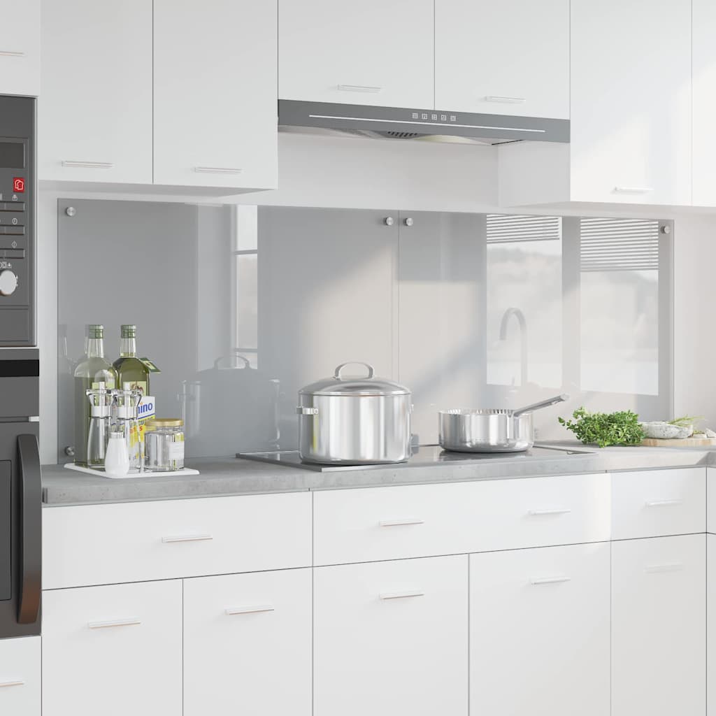 Vidaxl keuken spatscherm 2 pcs lichtgrijs 90 x 60 cm gehard glas