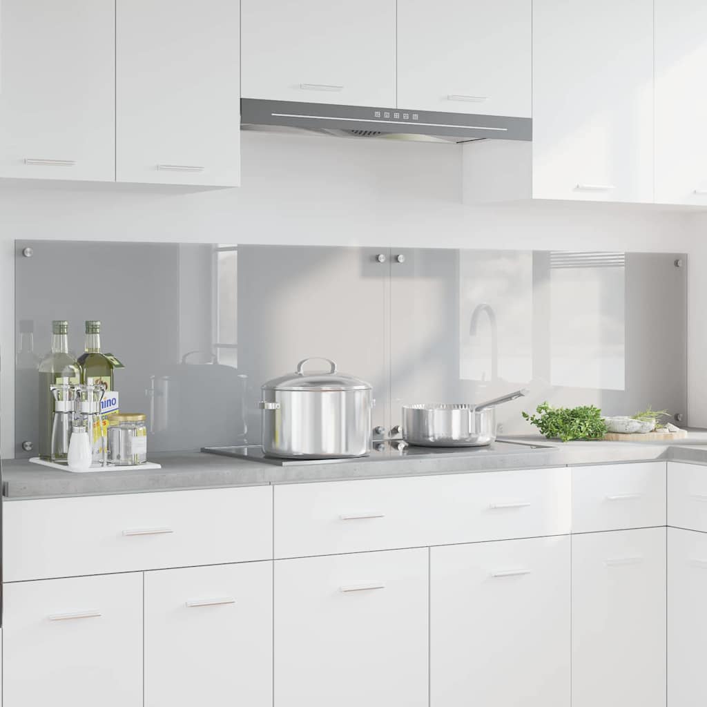 Vidaxl keuken spatscherm 2 pcs lichtgrijs 100 x 50 cm gehard glas