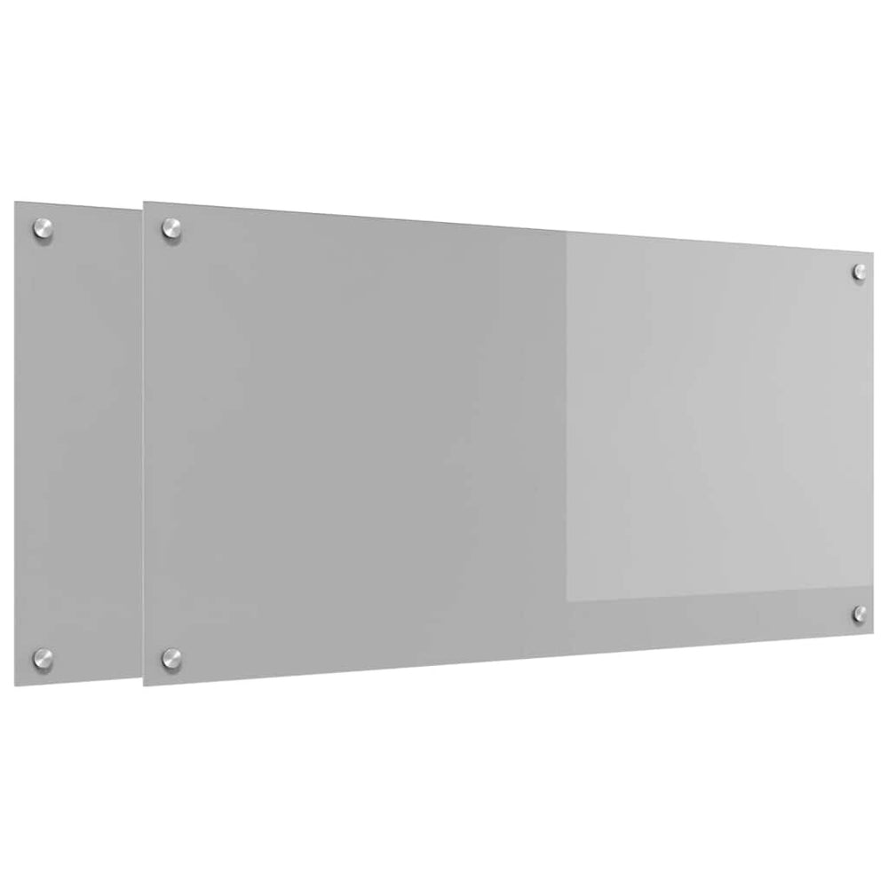 Vidaxl keuken spatscherm 2 pcs lichtgrijs 100 x 50 cm gehard glas