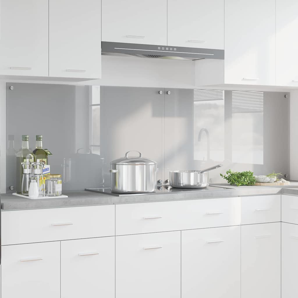 Vidaxl keuken spatscherm 2 pcs lichtgrijs 100 x 60 cm gehard glas
