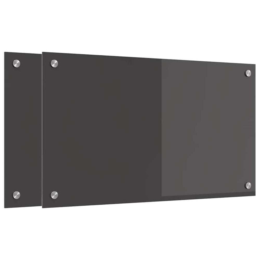 Vidaxl keuken spatscherm 2 pcs donkergrijs 70 x 40 cm gehard glas