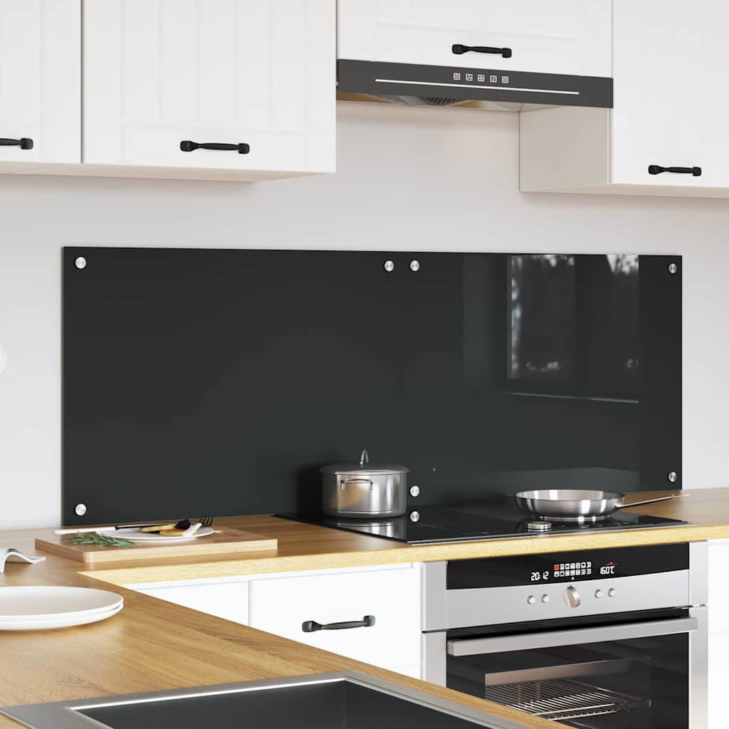 Vidaxl keuken spatscherm 2 pcs donkergrijs 70 x 50 cm gehard glas