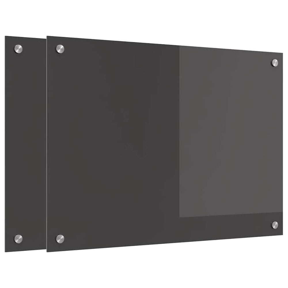 Vidaxl keuken spatscherm 2 pcs donkergrijs 70 x 50 cm gehard glas