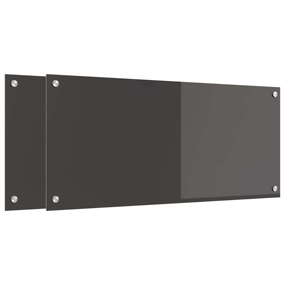 Vidaxl keuken spatscherm 2 pcs donkergrijs 90 x 40 cm gehard glas