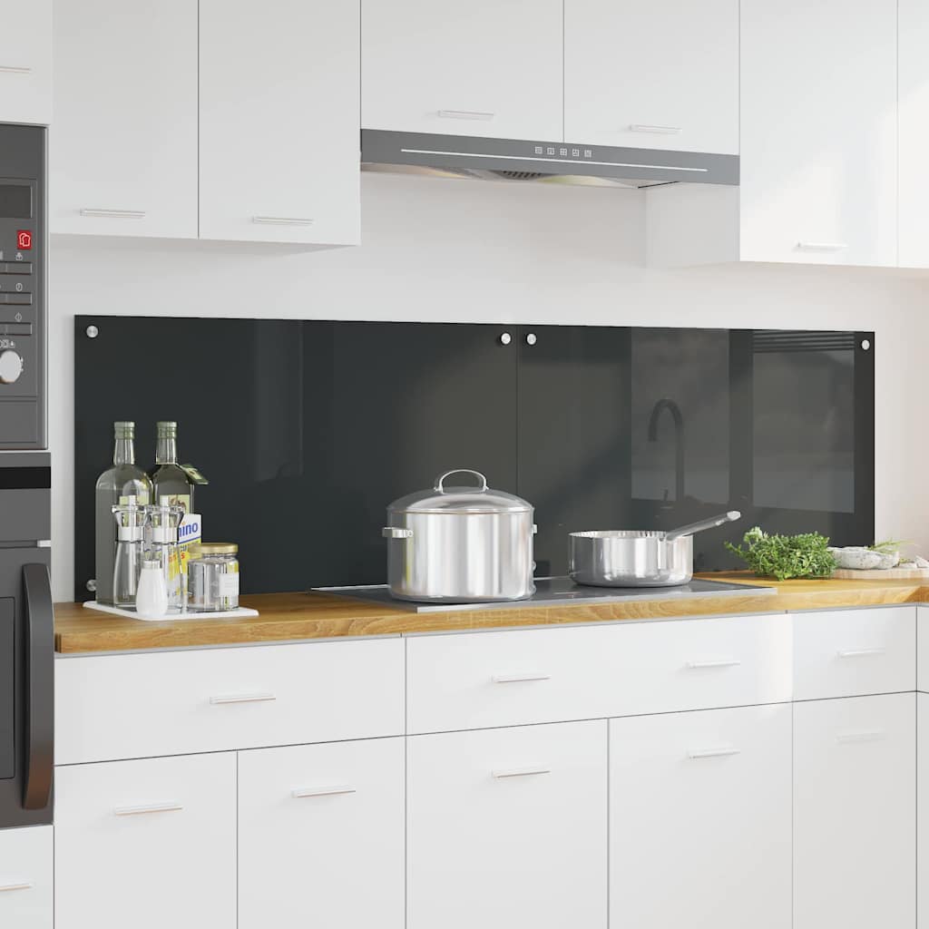 Vidaxl keuken spatscherm 2 pcs donkergrijs 90 x 50 cm gehard glas