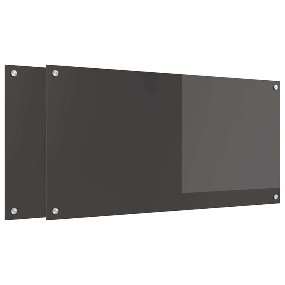 Vidaxl keuken spatscherm 2 pcs donkergrijs 100 x 50 cm gehard glas