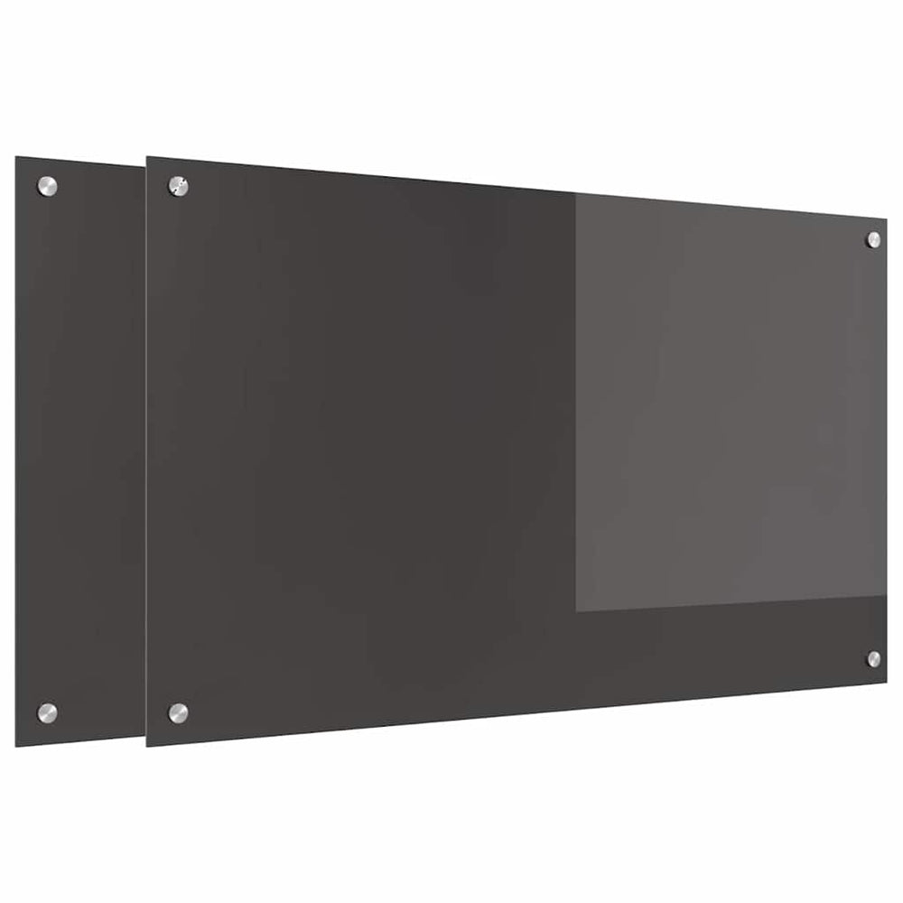 Vidaxl keuken spatscherm 2 pcs donkergrijs 100 x 60 cm gehard glas