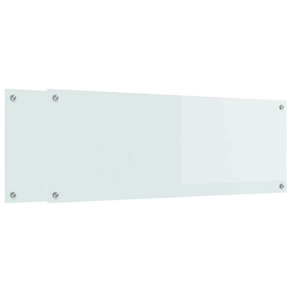 Vidaxl keuken spatscherm 2 pcs wit 110 x 40 cm gehard glas