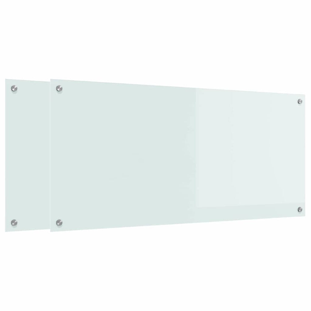 Vidaxl keuken spatscherm 2 pcs wit 110 x 50 cm gehard glas