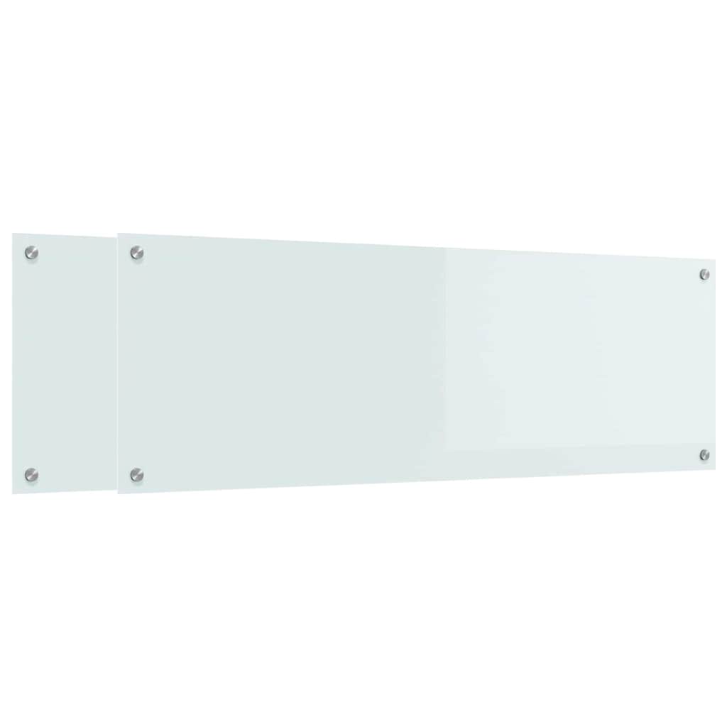 Vidaxl keuken spatscherm 2 pcs wit 120 x 40 cm gehard glas