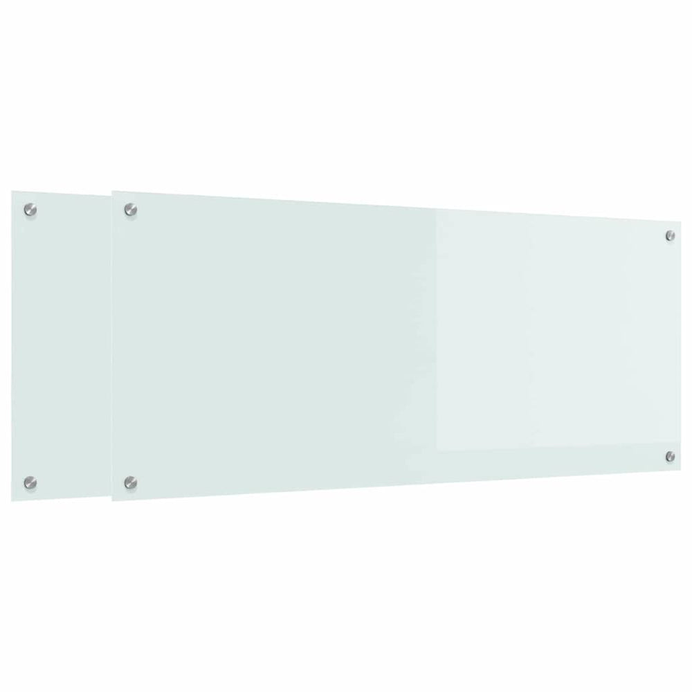 Vidaxl keuken spatscherm 2 pcs wit 120 x 50 cm gehard glas