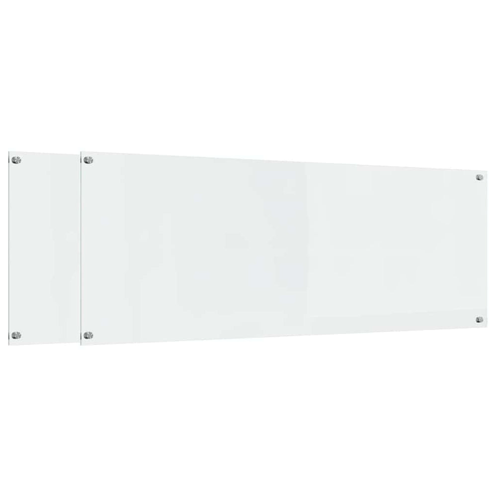 Vidaxl keuken spatscherm 2 pcs doorzichtig 110 x 40 cm gehard glas