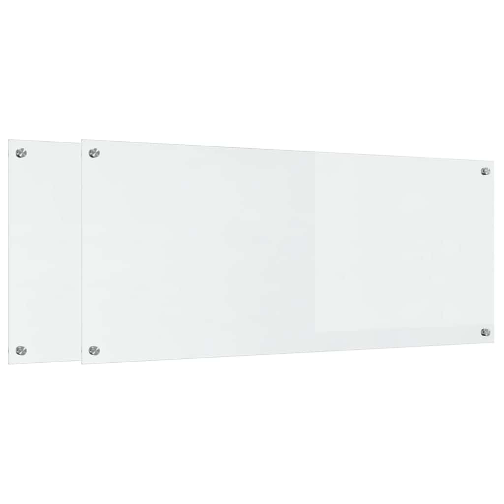 Vidaxl keuken spatscherm 2 pcs doorzichtig 120 x 50 cm gehard glas