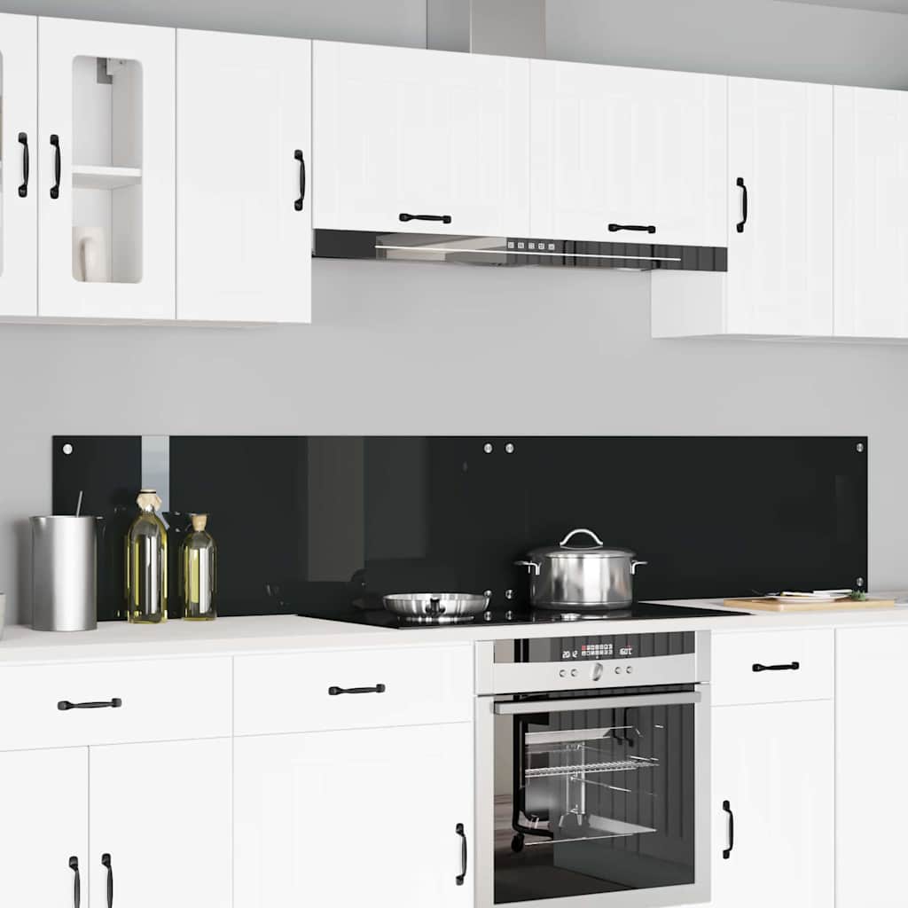 Vidaxl keuken spatscherm 2 pcs zwart 110 x 40 cm gehard glas