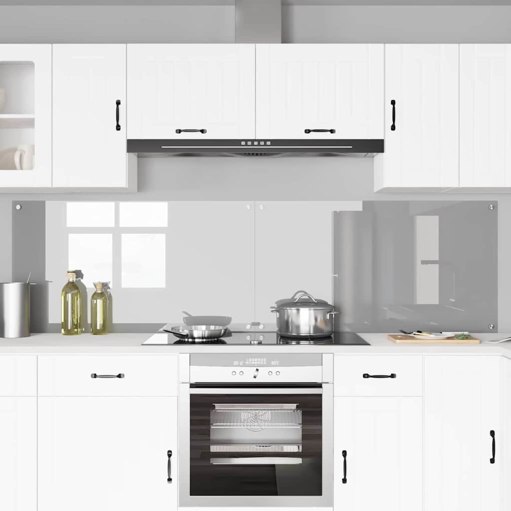 Vidaxl keuken spatscherm 2 pcs lichtgrijs 110 x 60 cm gehard glas