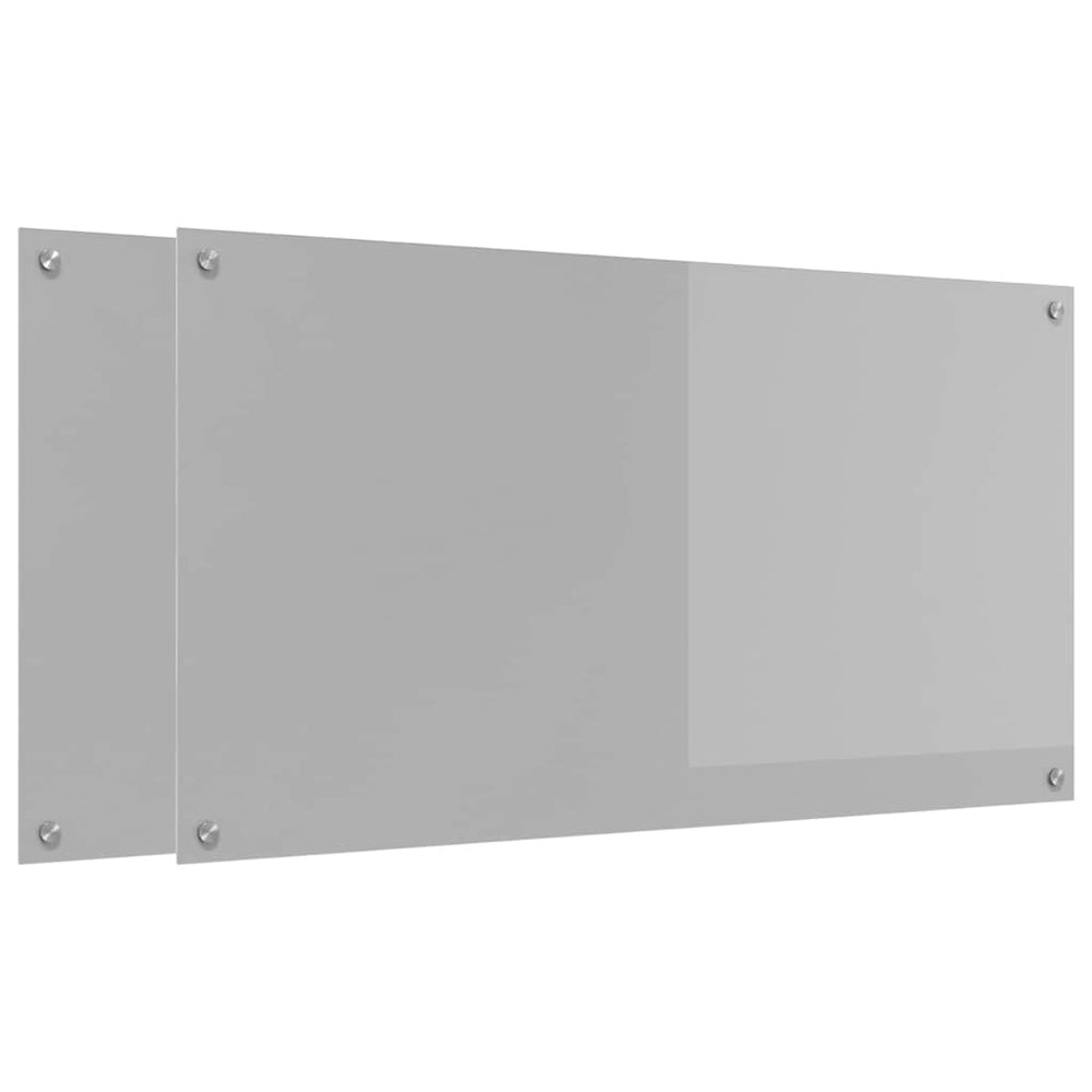 Vidaxl keuken spatscherm 2 pcs lichtgrijs 110 x 60 cm gehard glas