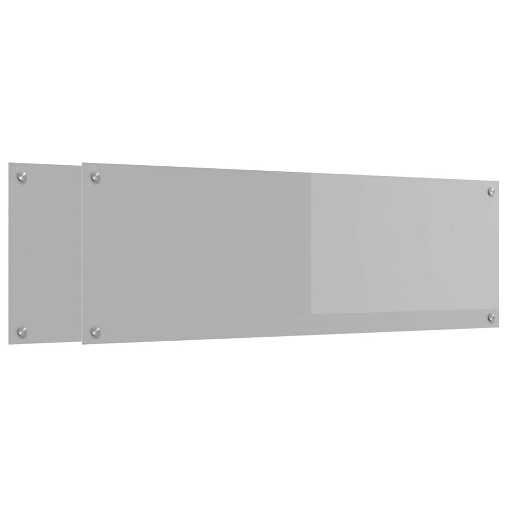 Vidaxl keuken spatscherm 2 pcs lichtgrijs 120 x 40 cm gehard glas