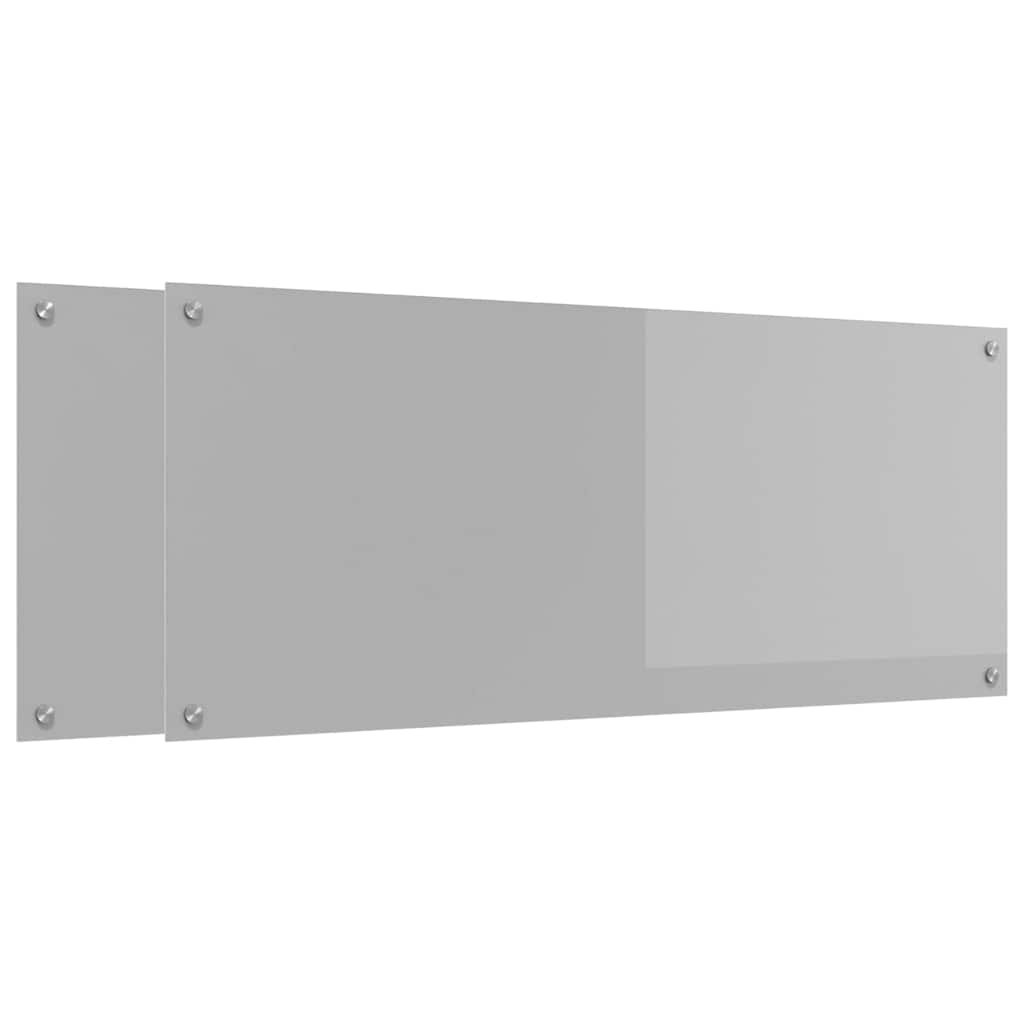 Vidaxl keuken spatscherm 2 pcs lichtgrijs 120 x 50 cm gehard glas