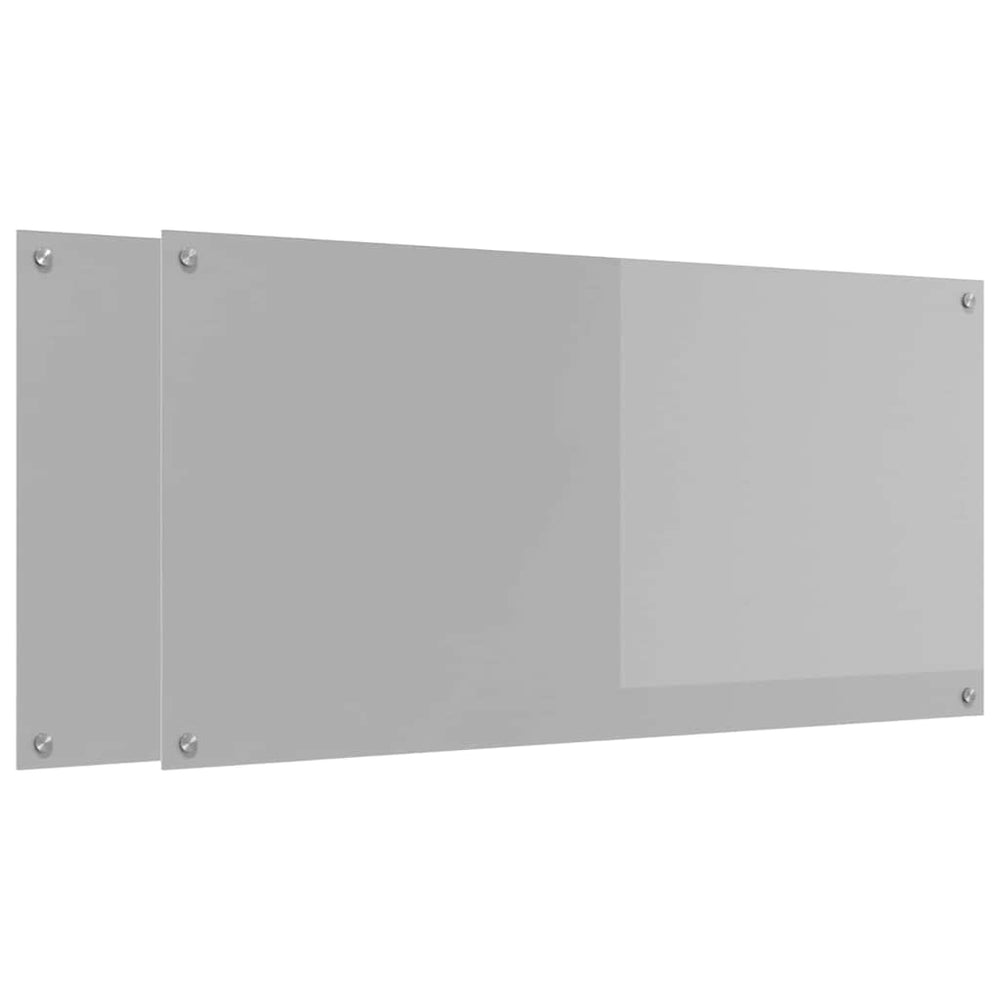 Vidaxl keuken spatscherm 2 pcs lichtgrijs 120 x 60 cm gehard glas