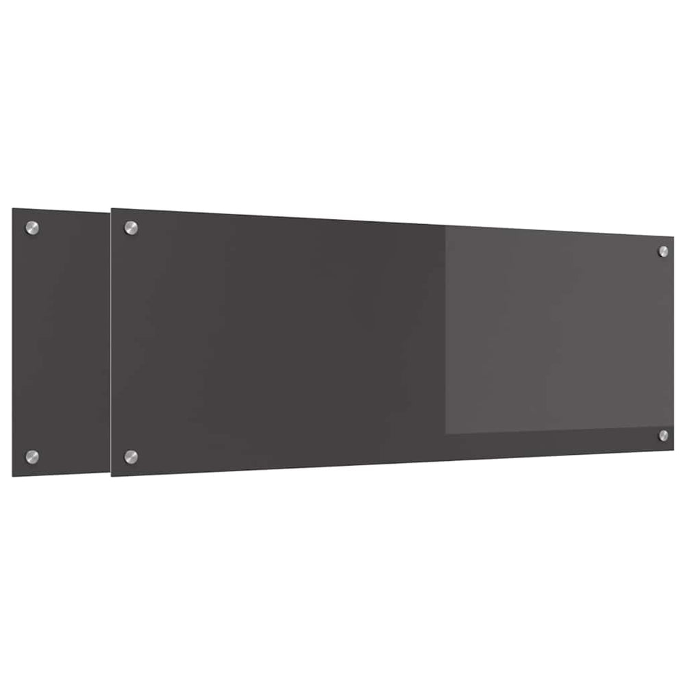 Vidaxl keuken spatscherm 2 pcs donkergrijs 110 x 40 cm gehard glas