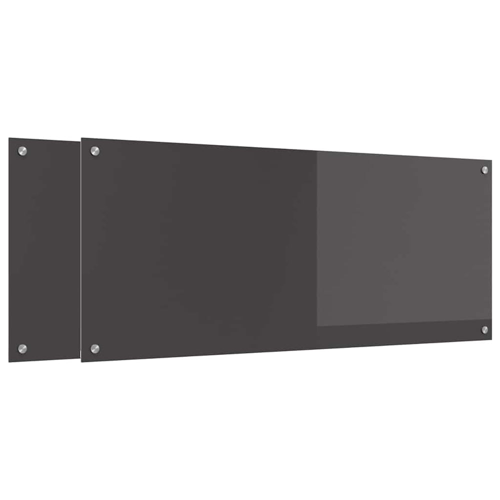 Vidaxl keuken spatscherm 2 pcs donkergrijs 120 x 50 cm gehard glas