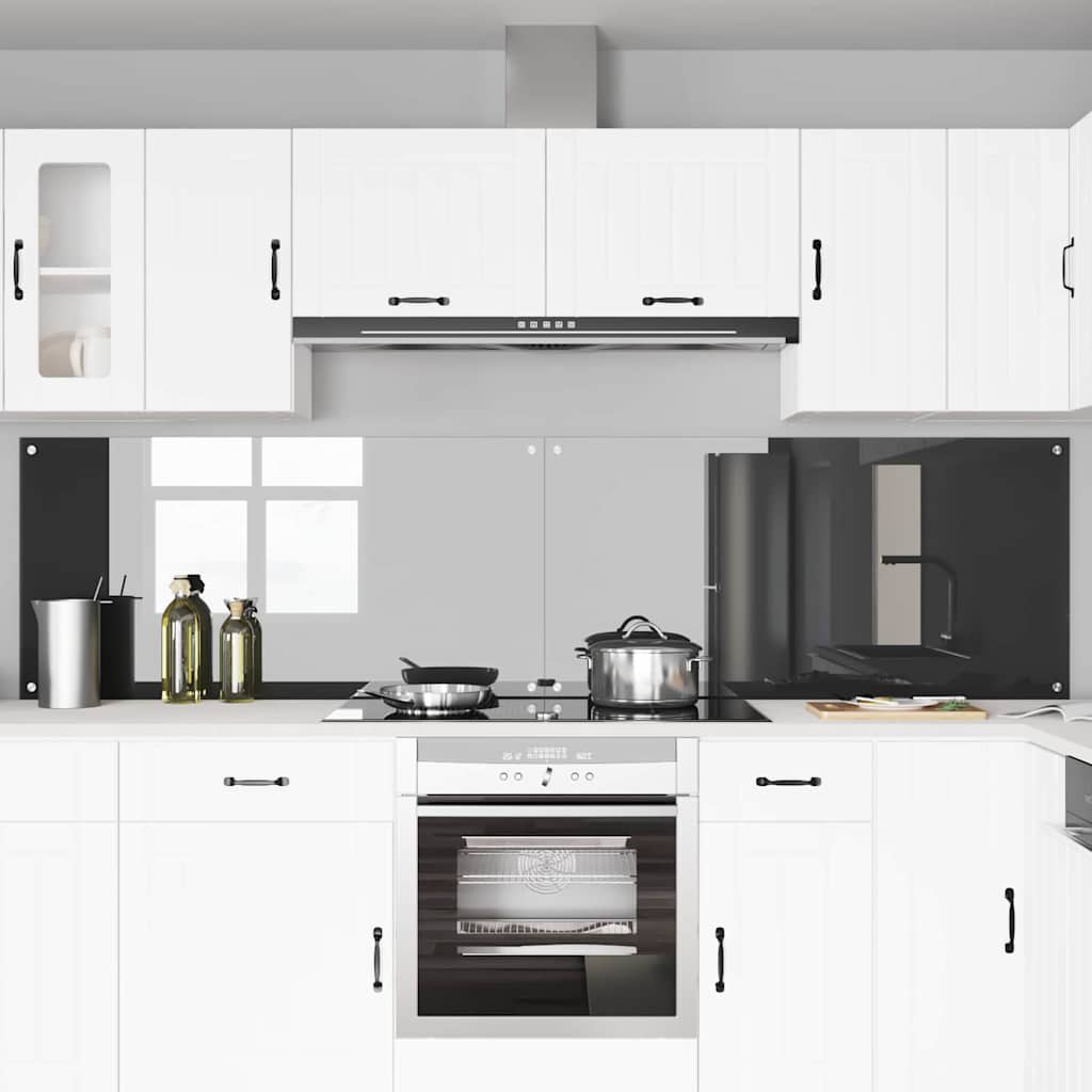 Vidaxl keuken spatscherm 2 pcs donkergrijs 120 x 60 cm gehard glas
