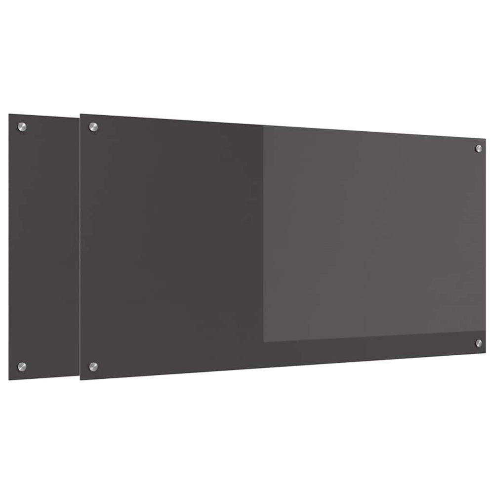 Vidaxl keuken spatscherm 2 pcs donkergrijs 120 x 60 cm gehard glas