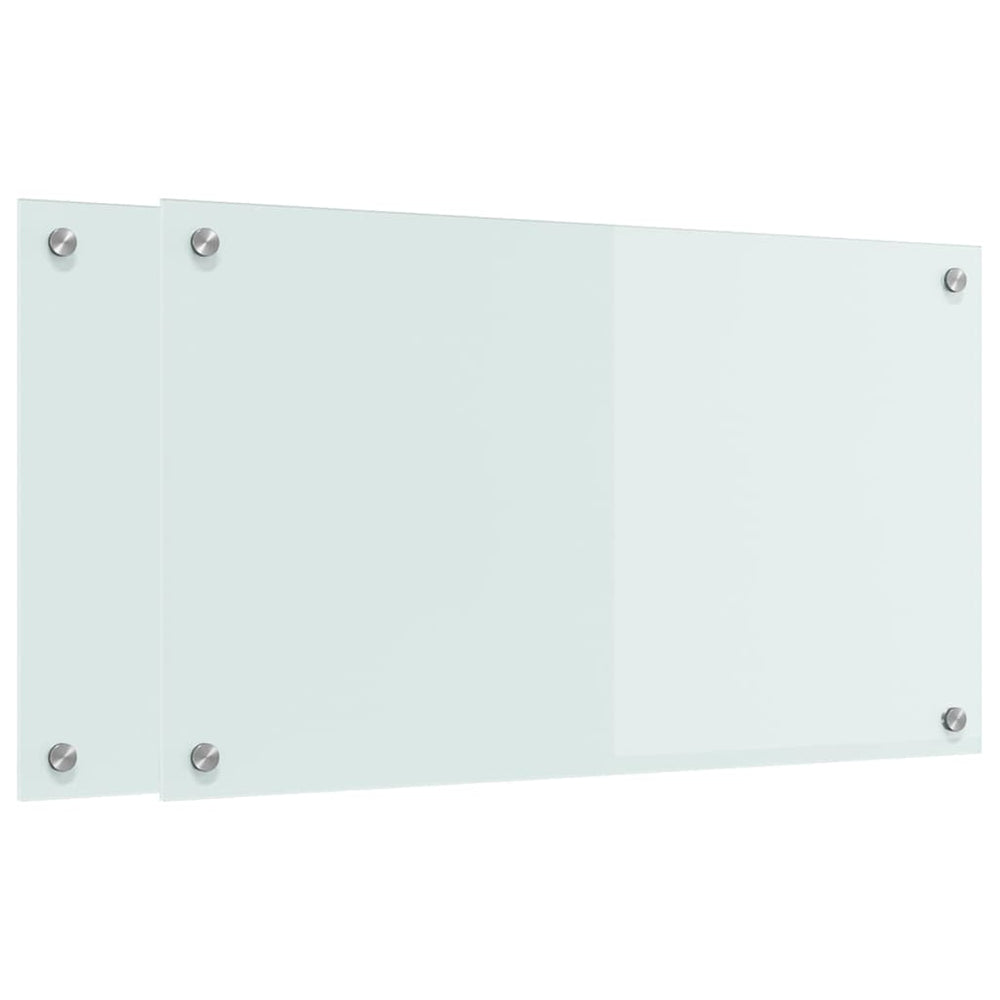 Vidaxl keuken achterwand 2 pcs wit 70 x 40 cm gehard glas