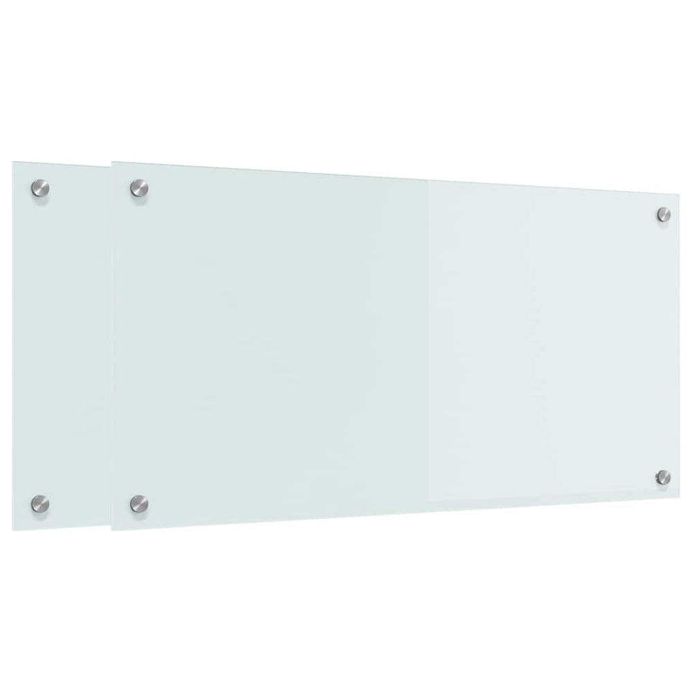 Vidaxl keuken achterwand 2 pcs wit 80 x 40 cm gehard glas