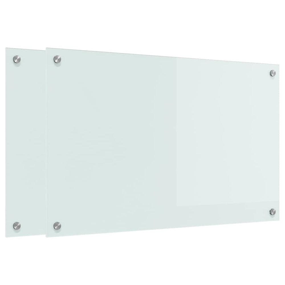 Vidaxl keuken achterwand 2 pcs wit 80 x 50 cm gehard glas