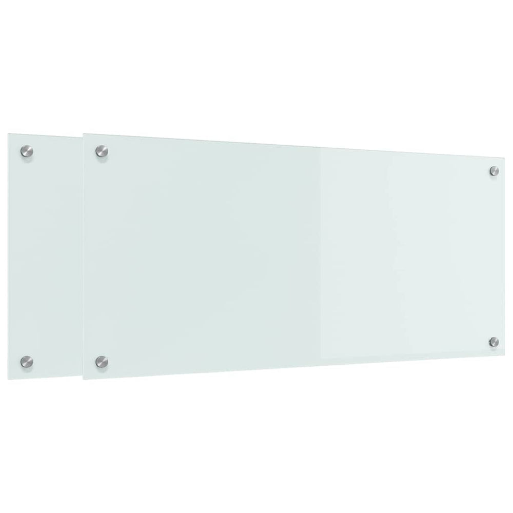Vidaxl keuken achterwand 2 pcs wit 90 x 40 cm gehard glas