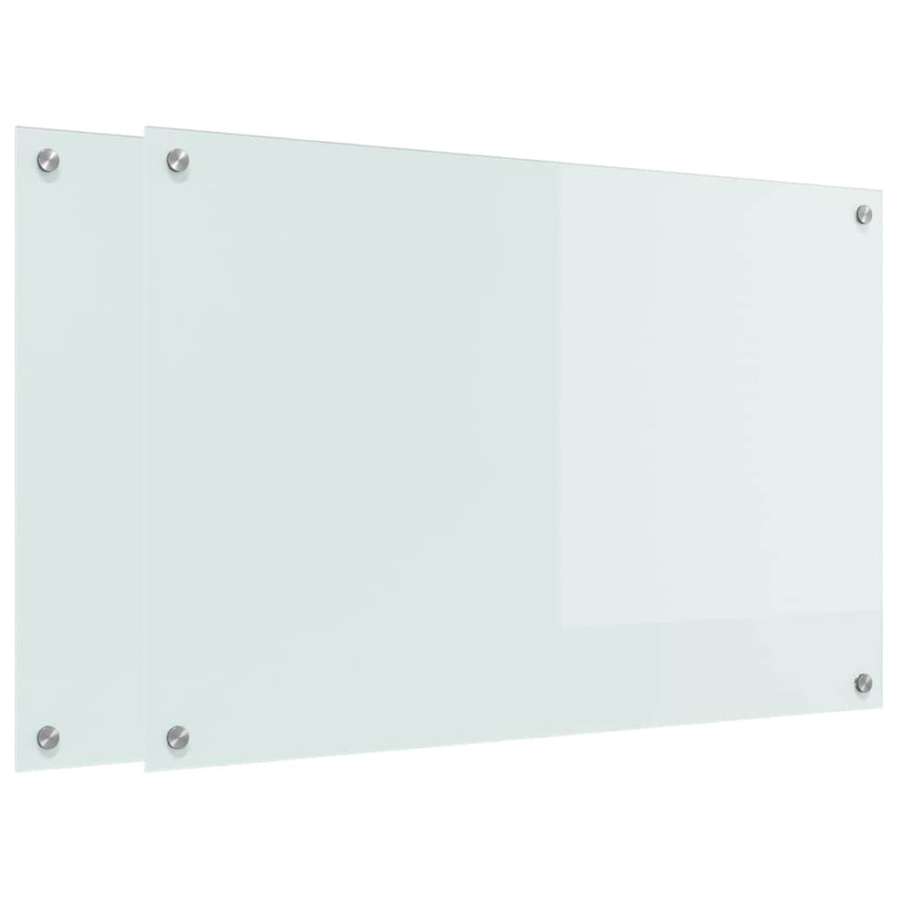 Vidaxl keuken achterwand 2 pcs wit 90 x 60 cm gehard glas