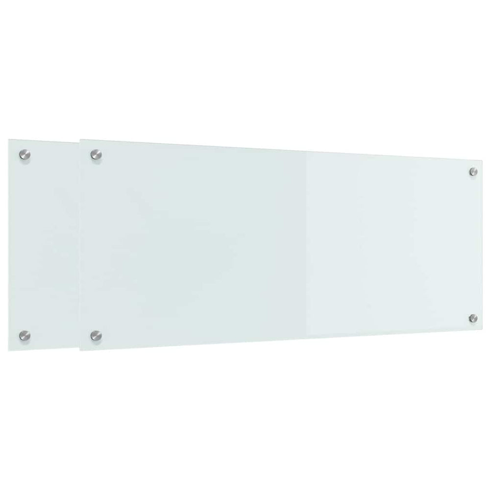 Vidaxl keuken achterwand 2 pcs wit 100 x 40 cm gehard glas